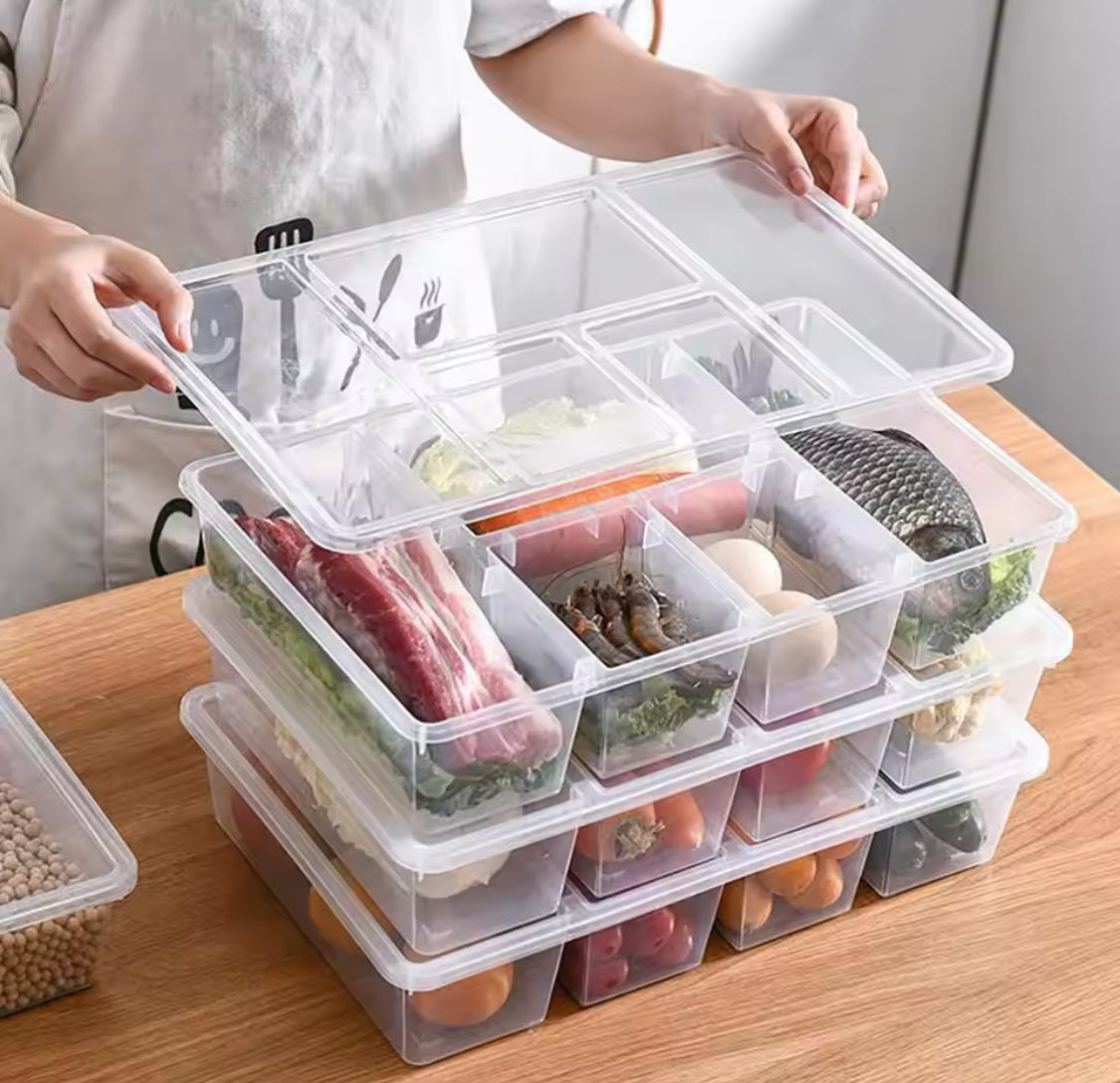 5 Compartment Food Storage Container, Portable Vegetable Fruit Box, Multifunctional Household Storage Organizer 5 Compartment Food Storage Container, Portable Vegetable Fruit Box, Multifunctional Household Storage Organizer